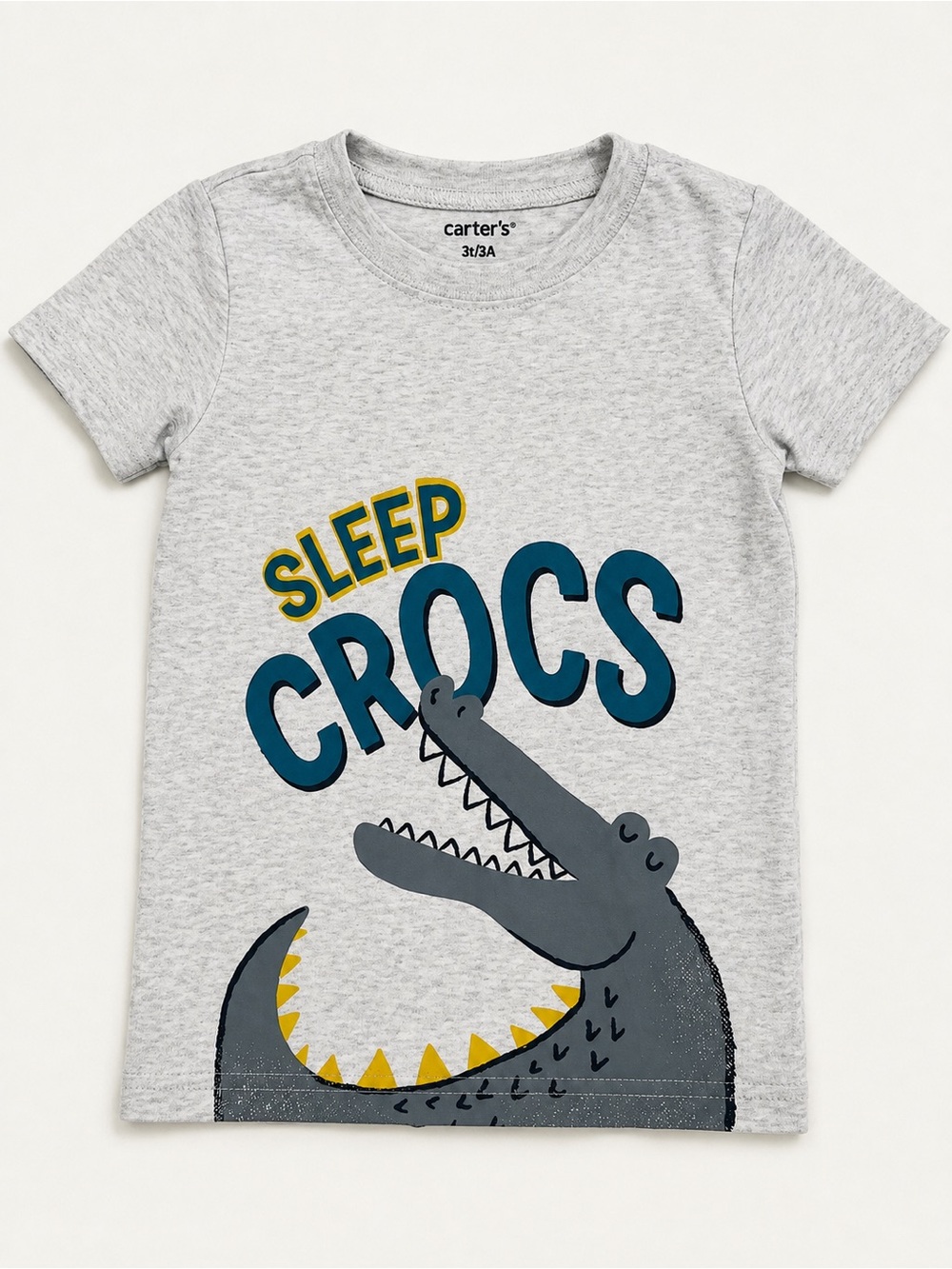 Carter's Light Gray Toddler Tee with Black Logo Print